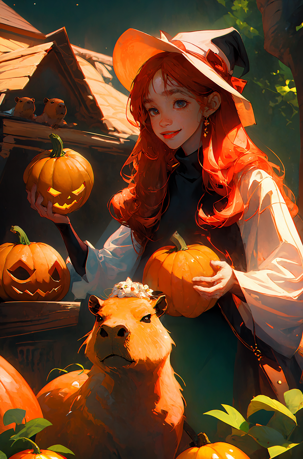 00124-1-3904-(best quality, masterpiece)_a smiling girl holding a capybara, surrounded by pumpkins, magic long hair, house and home, 🎀 🧟 🍓 🧚,.png